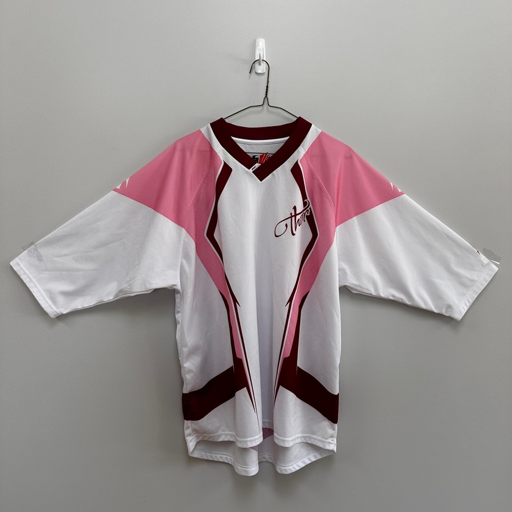 Womens Pink & White Graphic Thor Jersey Motocross ATV
